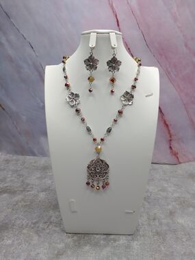 New Hand Crafted Beaded Necklace Set, Summer Jewelry,Mom Gift